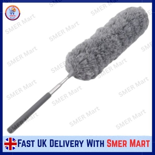 Grey extendable feather duster - grey,