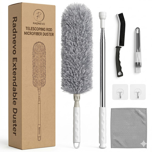 Extendable feather duster with - feather,