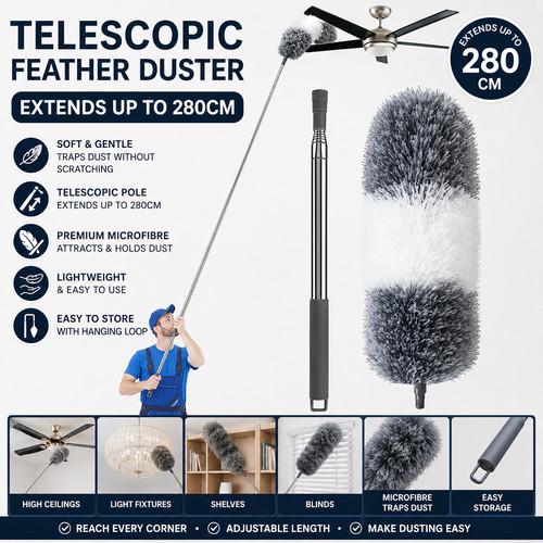 Extendable feather duster - extendable,